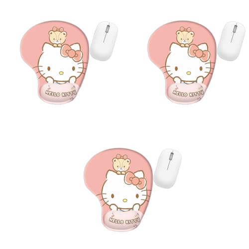 ZORBES® Mouse Pad with Wrist Rest Ergonomic Gel Smooth Lycra Cover Kawaii Cartoon Kitty Gaming Office Anti-Slip 3PCS ZORBES® Mouse Pad with Wrist Rest Ergonomic Gel Smooth Lycra Cover Kawaii Cartoon Kitty Gaming Office Anti-Slip 3PCS